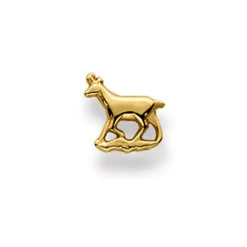 Einzel-Ohrstecker Gämse Gelbgold 750, 7mm