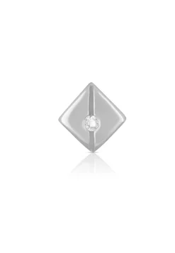 Einzel-Ohrstecker Weissgold 750 Zirkonia 7mm