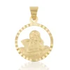 Engel Anhänger Gelbgold 750 Kreisform ausgeschnitten, 18x13mm