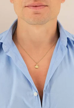 Engel Anhänger Gelbgold 750 Kreisform ausgeschnitten, 18x13mm