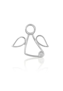Engel Anhänger Weissgold 750 Diamant 0.0075ct. 13x15mm