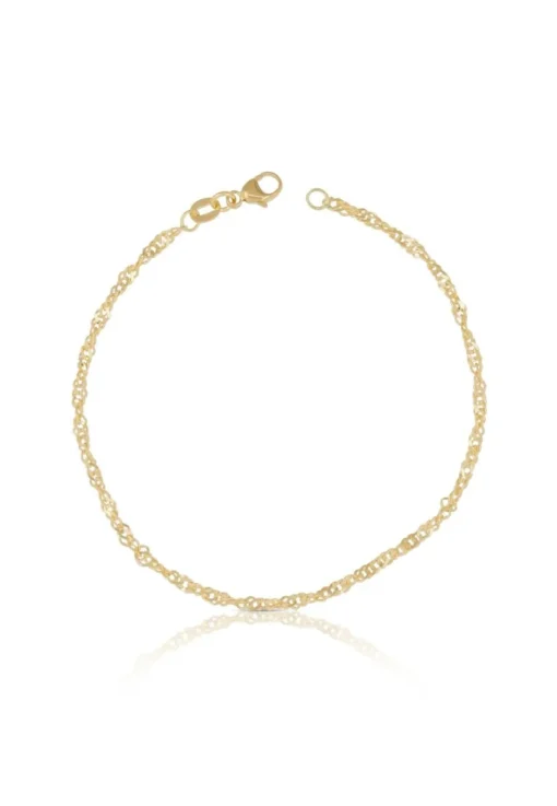 Fusskette Singapur Gelbgold 750, 24cm, 2.4mm