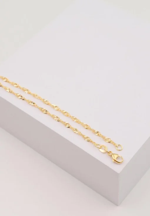 Fusskette Singapur Gelbgold 750, 24cm, 2.4mm