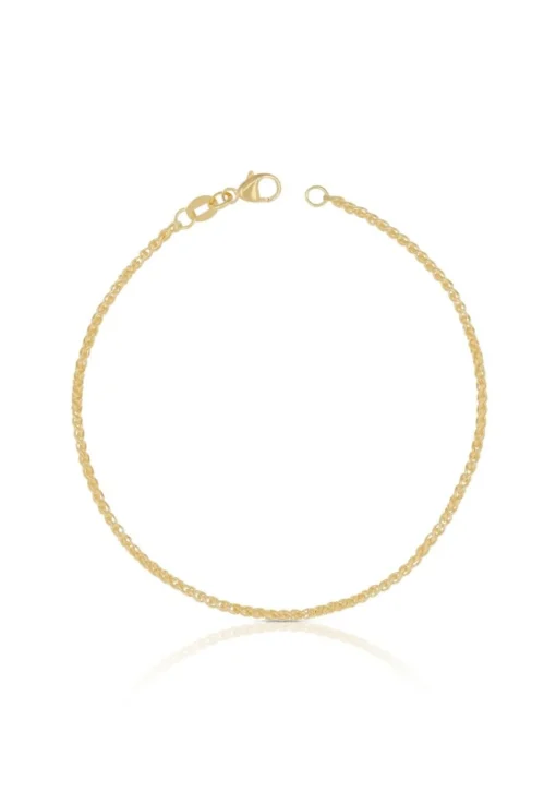 Fusskette Zopf Gelbgold 750, 24cm, 1.6mm