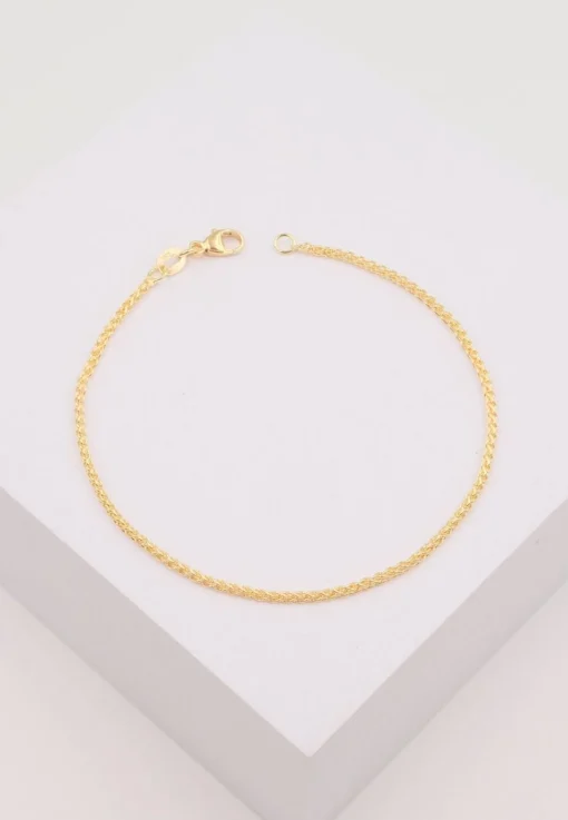 Fusskette Zopf Gelbgold 750, 24cm, 1.6mm