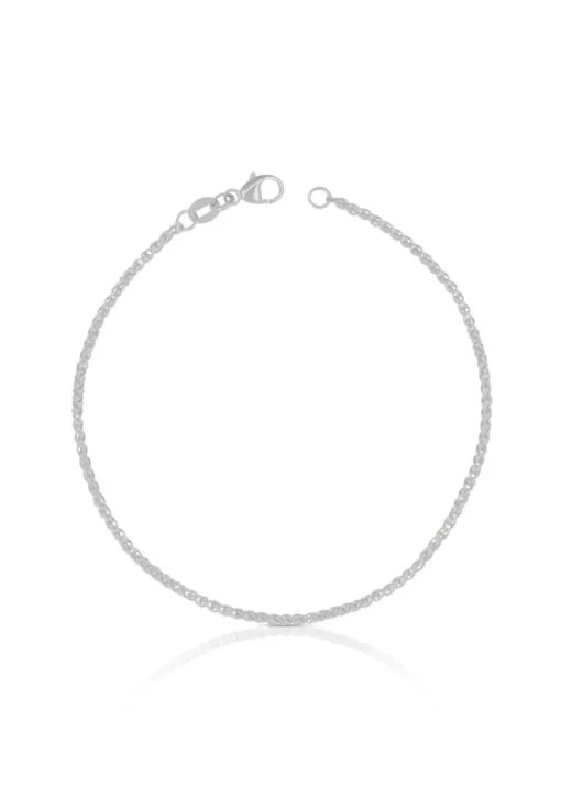 Fusskette Zopf Weissgold 750, 24cm, 1.6mm