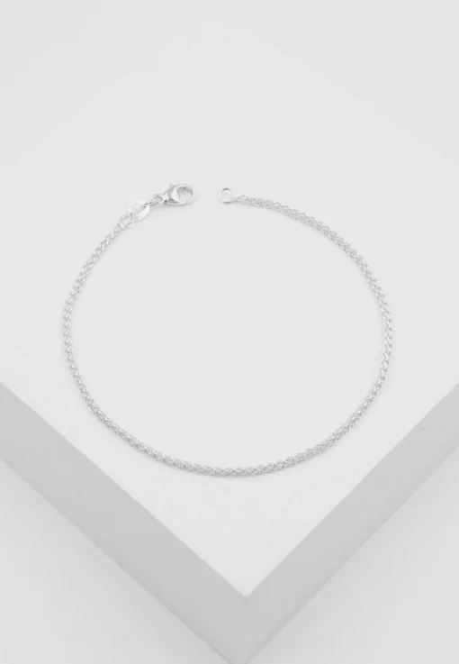 Fusskette Zopf Weissgold 750, 24cm, 1.6mm