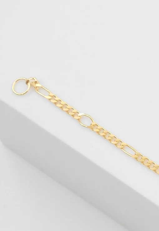 ID-Bracelet Figaro Gelbgold 750 Diamant 0.0075ct. 1.8mm, 14cm