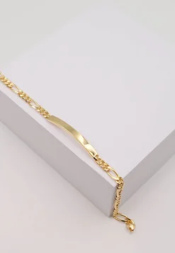 ID-Bracelet Figaro Gelbgold 750, 22cm, 4mm