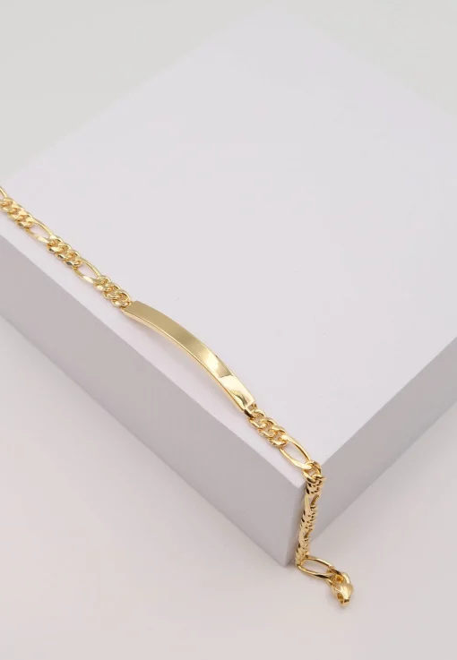 ID-Bracelet Figaro Gelbgold 750, 22cm, 4mm