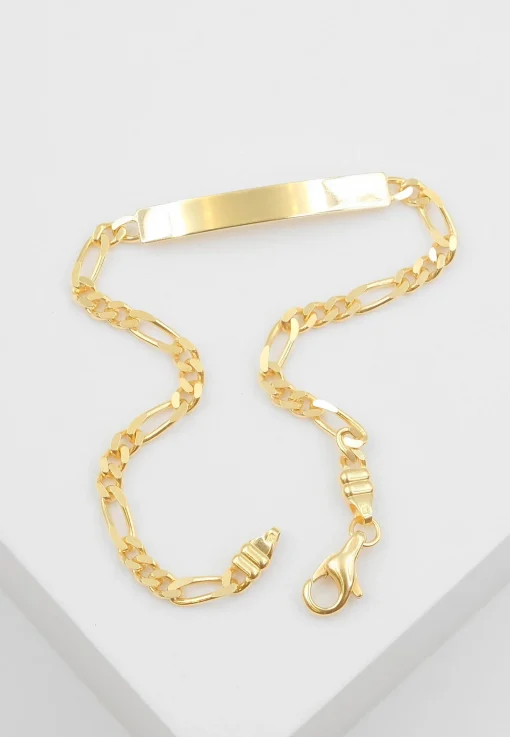 ID-Bracelet Figaro Gelbgold 750, 3.4mm, 19cm