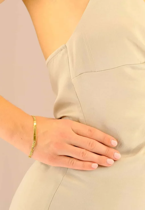 ID-Bracelet Figaro Gelbgold 750, 22cm, 4mm