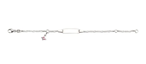 ID-Bracelet Figaro Silber 925 Schmetterling, 1.7mm, 14cm