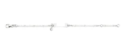 ID-Bracelet Figaro Silber 925 Zirkonia Anhänger, 1.9mm, 14cm