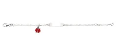 ID-Bracelet Figaro Silber 925 Marienkäfer, 1.9mm, 14cm