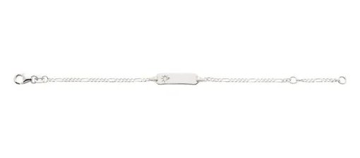 ID-Bracelet Figaro Silber 925 Stern, 1.9mm, 14cm