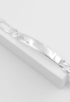 ID-Bracelet Figaro Silber 925, 7.6mm, 21cm
