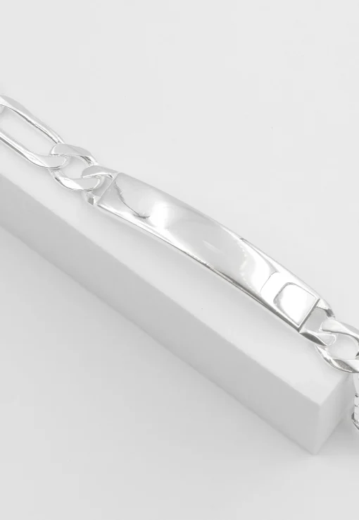 ID-Bracelet Figaro Silber 925, 7.6mm, 21cm
