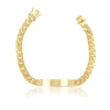ID-Bracelet Panzer Gelbgold 750, 7mm, 21cm