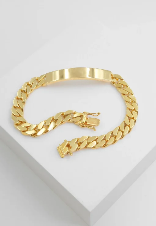 ID-Bracelet Panzer Gelbgold 750, 5.8mm, 21cm