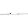 ID-Bracelet Panzer Silber 925 Herz, 2.4mm, 14cm