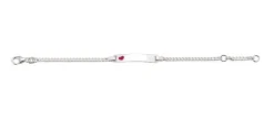 ID-Bracelet Panzer Silber 925 Herz, 2.4mm, 14cm