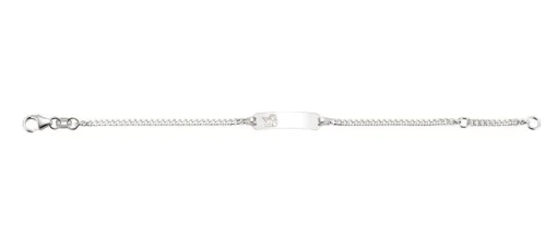 ID-Bracelet Panzer Silber 925 Schutzengel, 2mm, 14cm