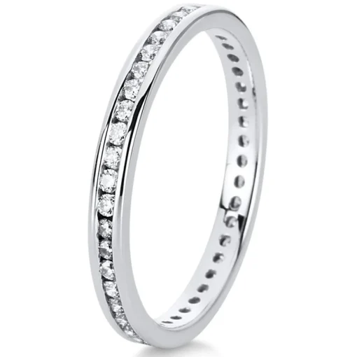 Mémoire-Ring 585/14K Weissgold Diamant 0.39ct.