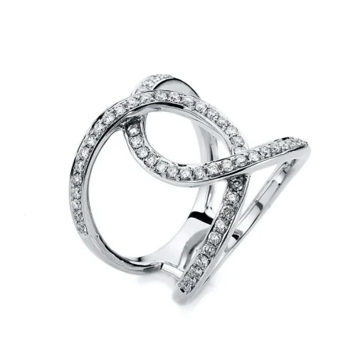Mémoire-Ring 750/18K Weissgold Diamant 0.7ct.