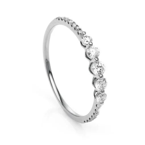 Mémoire-Ring 585/14K Weissgold Diamant 0.32ct.