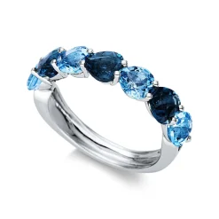 Mémoire-Ring 750/18K Weissgold Topas 3.6ct.