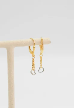 Ohrhänger Bicolor Gelb-/Weissgold 750, 27x5mm