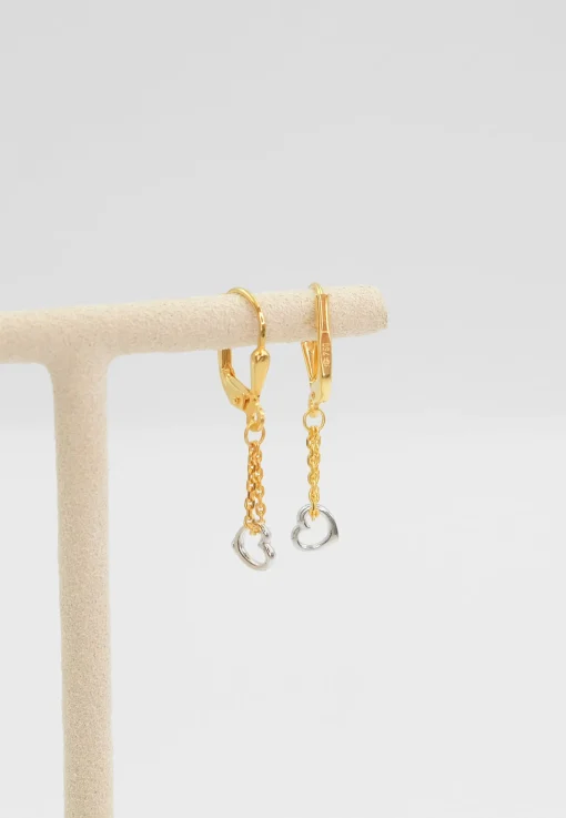 Ohrhänger Bicolor Gelb-/Weissgold 750, 27x5mm