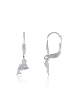 Ohrhänger Delphin Weissgold 750, 24x6mm