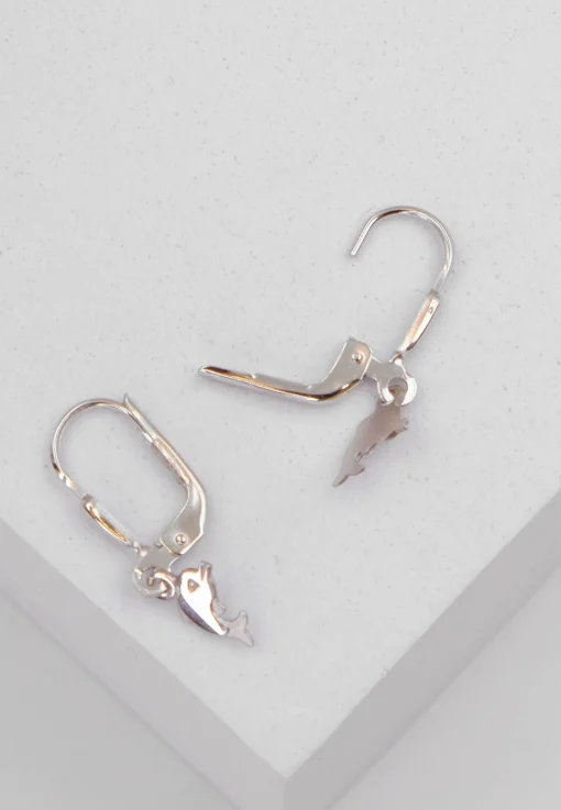 Ohrhänger Delphin Weissgold 750, 24x6mm