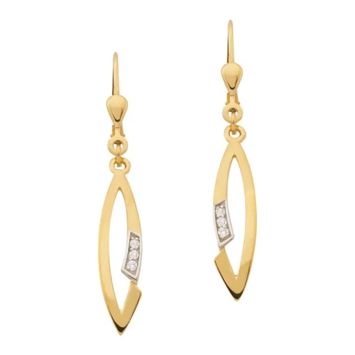 Ohrhänger Gelbgold 750 Diamant 0.047ct. 37x6mm