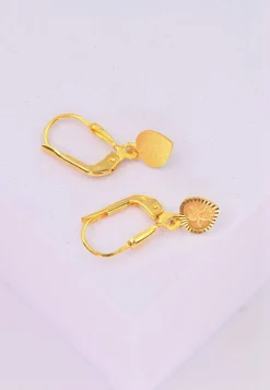 Ohrhänger Herz Engel Gelbgold 750 Brisur 24mm