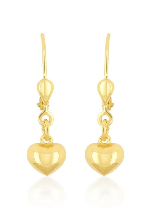 Ohrhänger Herz Gelbgold 750 Brisur, 24mm