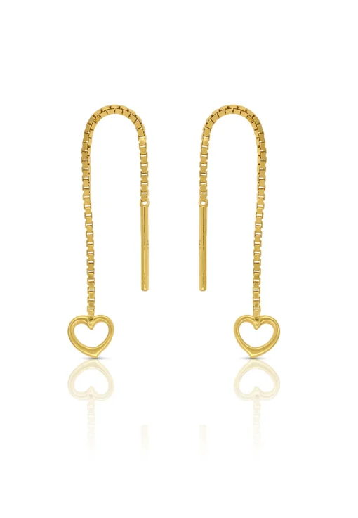 Ohrhänger Herz Gelbgold 750, 51mm
