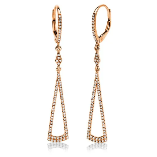Ohrhänger 585/14K Roségold Diamant 0.32ct.