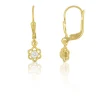 Ohrhänger mit Patentbrisuren Blume Gelbgold 750 Zirkonia 21x5mm