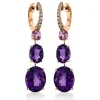 Ohrringe 750/18K Rotgold Diamant 0.14ct. Amethyst 10.1ct.
