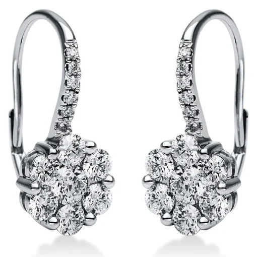 Ohrringe 750/18K Weissgold Diamant 2.08ct.