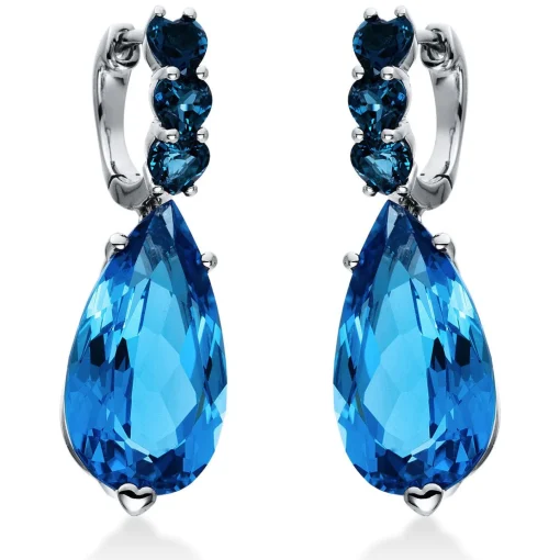 Ohrringe 750/18K Weissgold Topas 20.7ct.