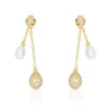 Ohrringe Silber 925 Süsswasserperle 5-5.5mm Zirkonia