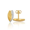 Ohrstecker Bicolor Gelb-/Weissgold 750 Diamant 0.06ct. 10x6mm