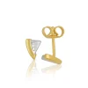 Ohrstecker Bicolor Gelb-/Weissgold 750 Diamant 0.06ct. 7x5mm