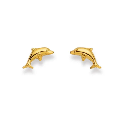 Ohrstecker Delphin Gelbgold 375, 8x11mm