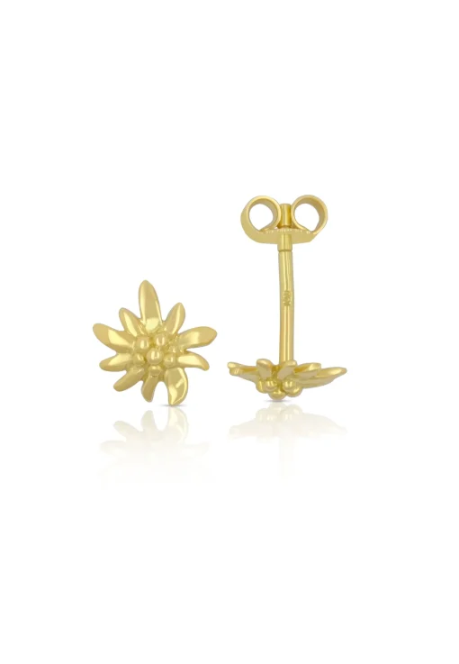 Ohrstecker Edelweiss Gelbgold 750, 8mm