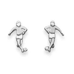 Ohrstecker Fussball Silber 925, 11x6mm